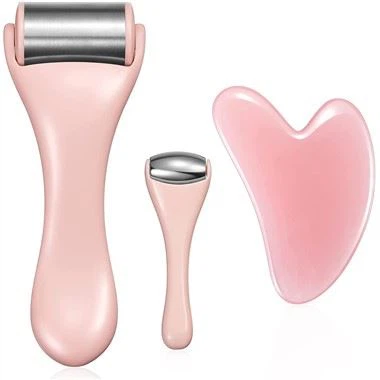 Set Roller Giok Wajah Es 4 in 1 dan Set Gua Sha