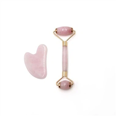 Set Roller Pijat Kuarsa Mawar Gua Sha